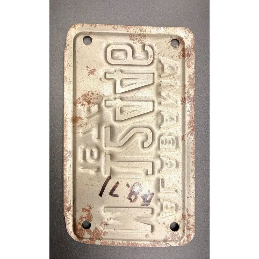 Alabama Motorcycle License Plate Vintage 1974